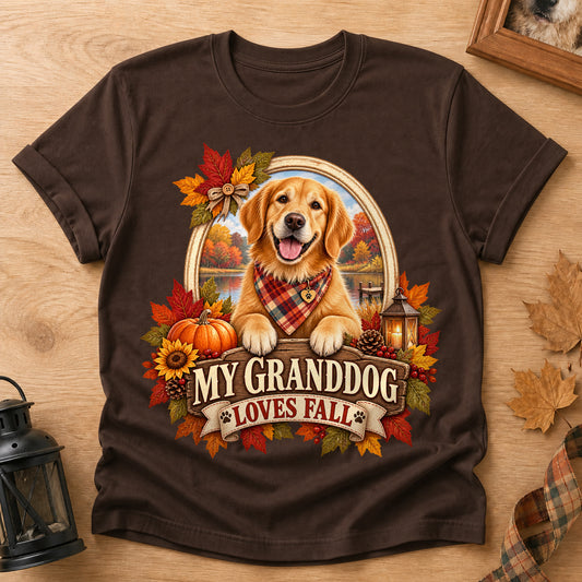Granddog Loves Fall T-shirt - Dark Chocolate - Brooke & Belle