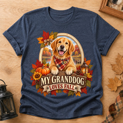 Granddog Loves Fall T-shirt - Heather Navy - Brooke & Belle