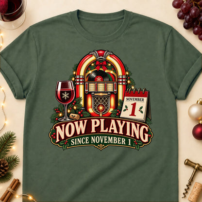 Now Playing Since November 1 Colored Print T-Shirt - Military Green - Brooke & Belle