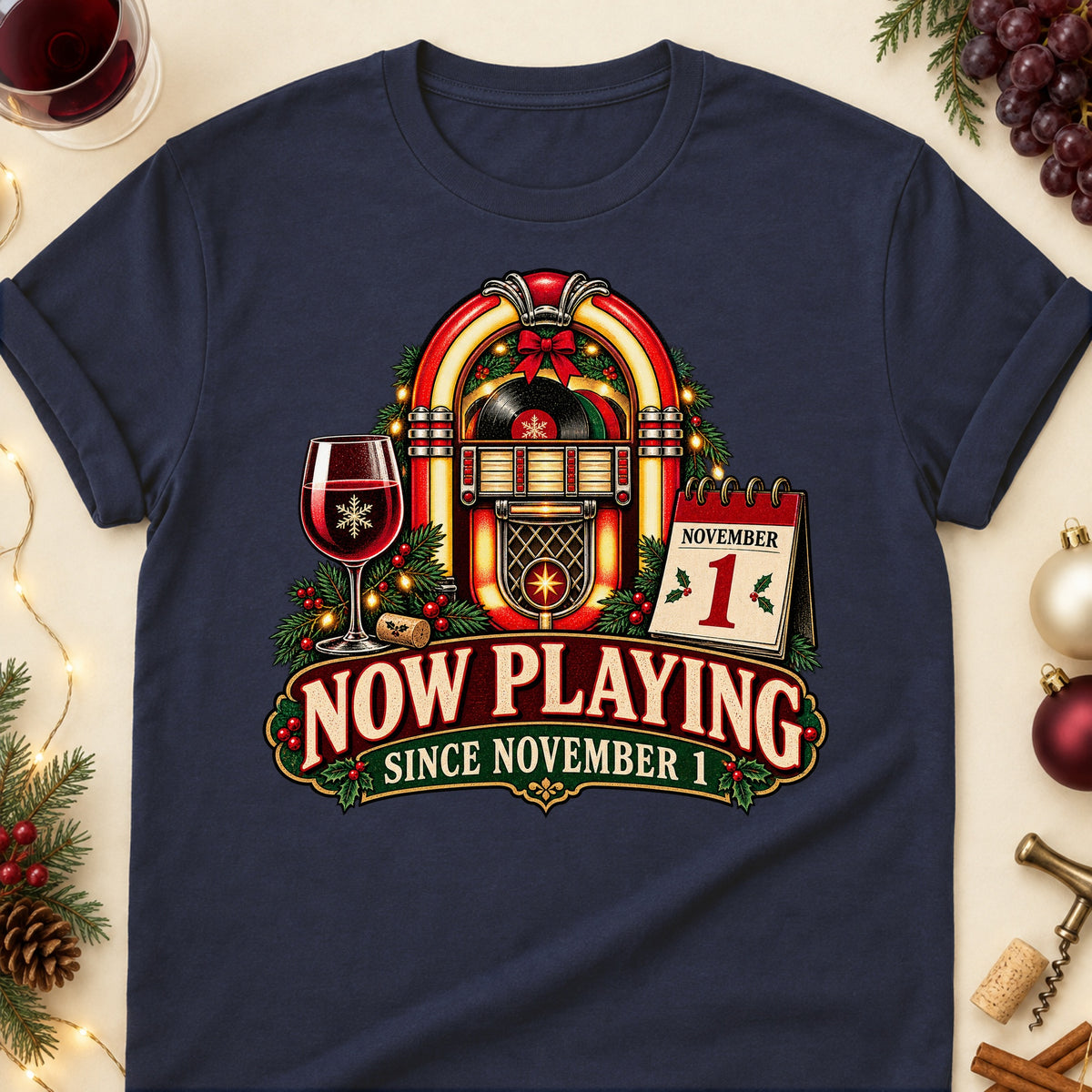 Now Playing Since November 1 Colored Print T-Shirt - Navy - Brooke & Belle