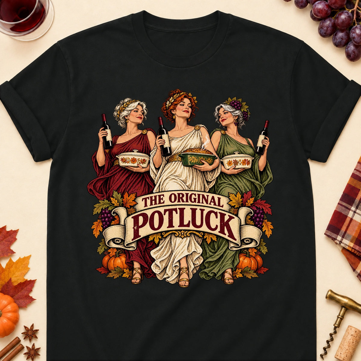 The Original Potluck Colored Print T-Shirt - Black - Brooke & Belle