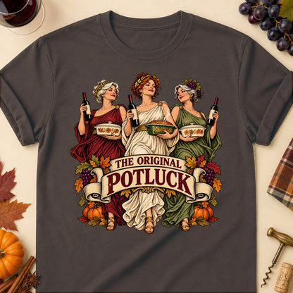 The Original Potluck Colored Print T-Shirt - Dark Chocolate - Brooke & Belle
