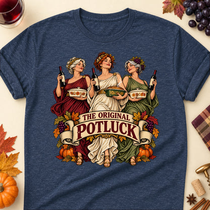 The Original Potluck Colored Print T-Shirt - Heather Navy - Brooke & Belle