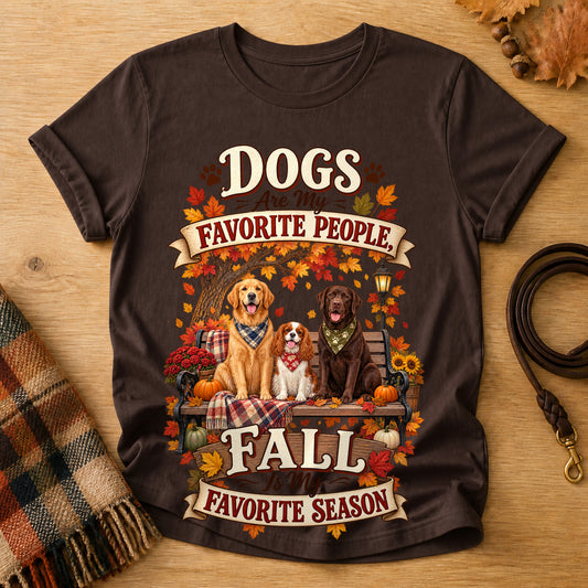 Dogs Favorite People Fall Season T-shirt - Dark Chocolate - Brooke & Belle