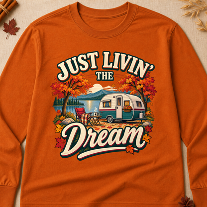 Just Livin' The Dream Fall Long Sleeves - Texas Orange - Brooke & Belle