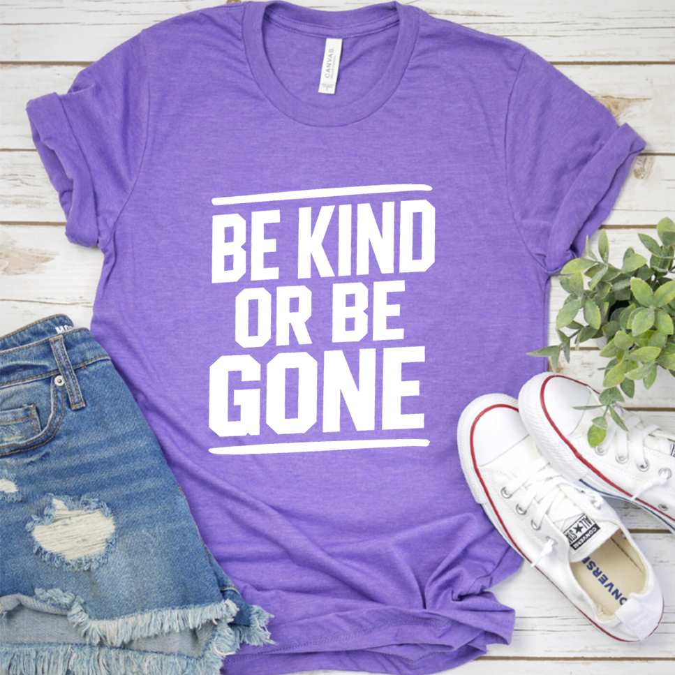 Be Kind Or Be Gone T-Shirt - Heather Purple - Brooke & Belle