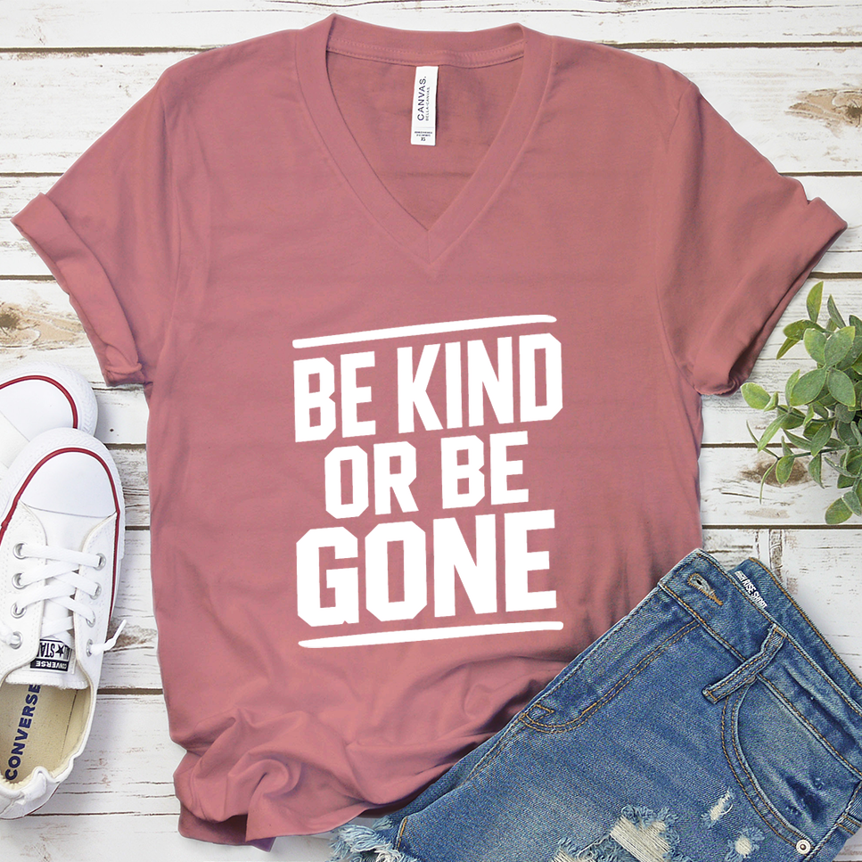 Be Kind Or Be Gone V-Neck - Mauve - Brooke & Belle