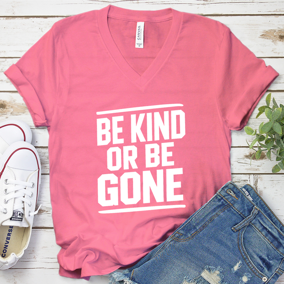 Be Kind Or Be Gone V-Neck - Neon Pink - Brooke & Belle