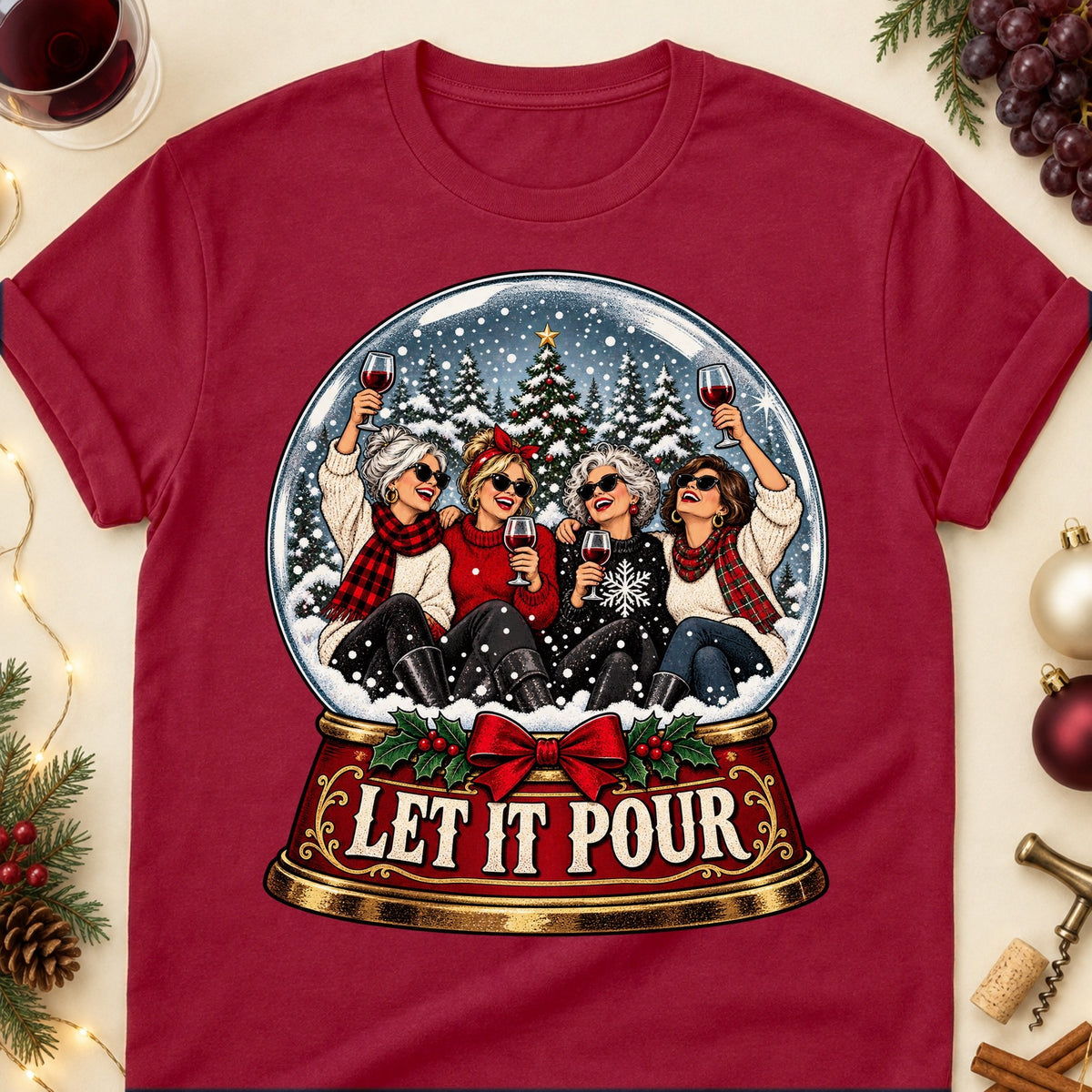 Let It Pour Colored Print T-Shirt - Cardinal Red - Brooke & Belle