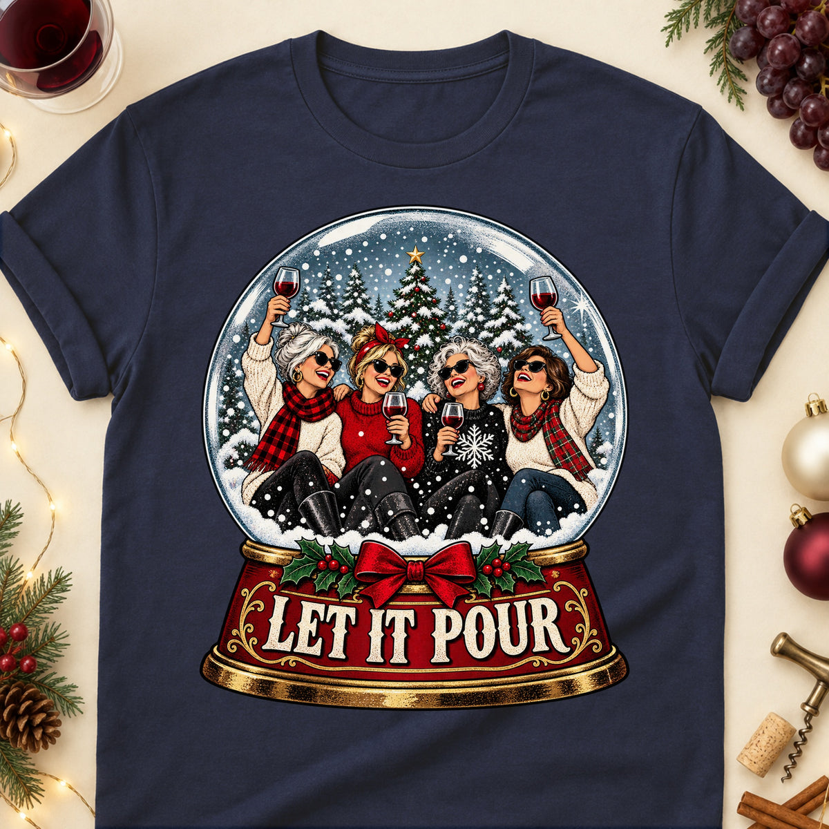 Let It Pour Colored Print T-Shirt - Navy - Brooke & Belle