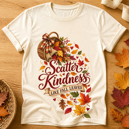Scatter Kindness Leaves T-shirt - Natural - Brooke & Belle