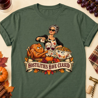 Hostilities Have Ceased Colored Print T-Shirt - Military Green - Brooke & Belle