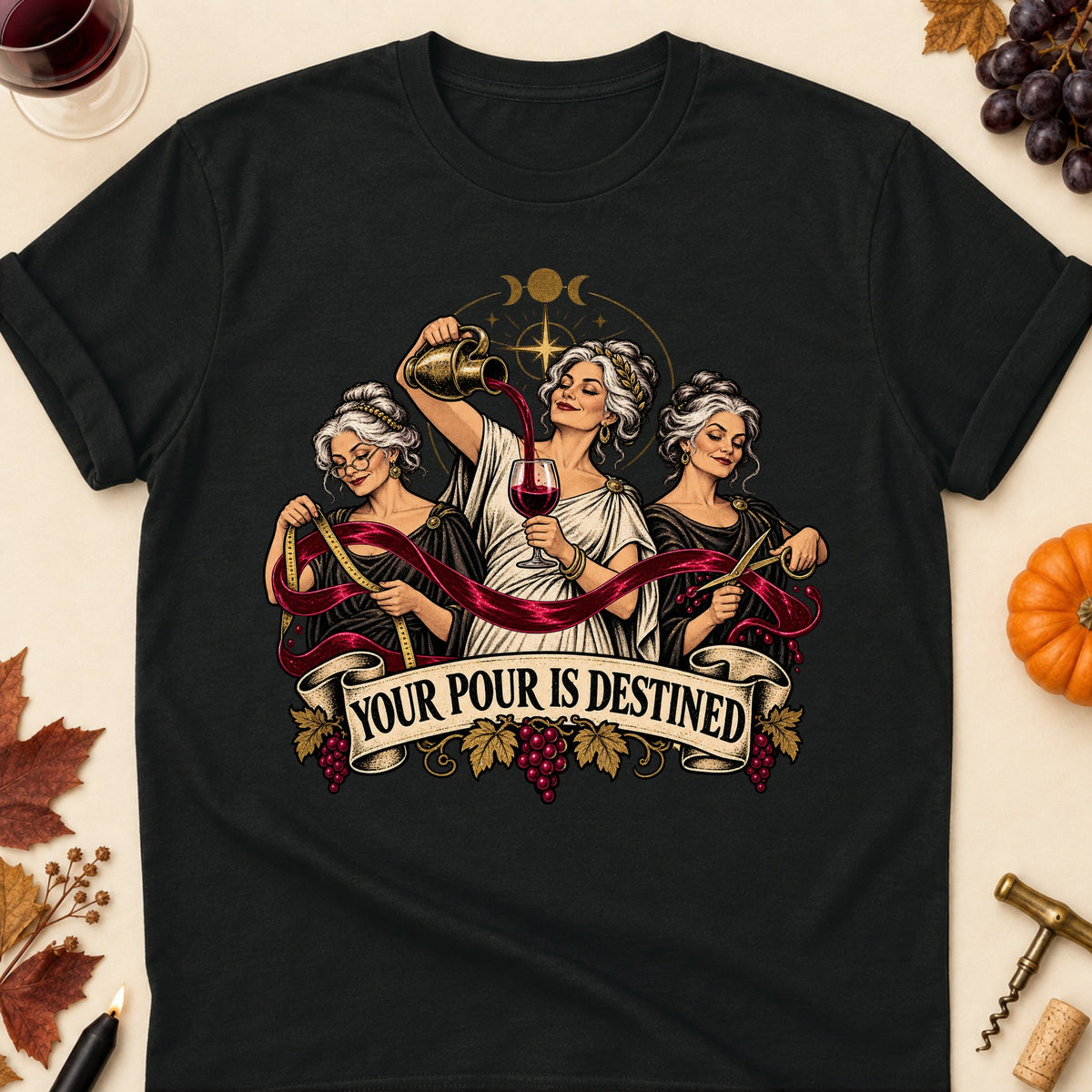 Your Pour Is Destined Colored Print T-Shirt - Black - Brooke & Belle