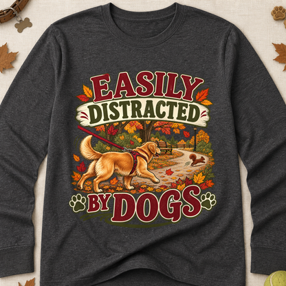 Easily Distracted By Dogs Fall Long Sleeves - Charcoal - Brooke & Belle