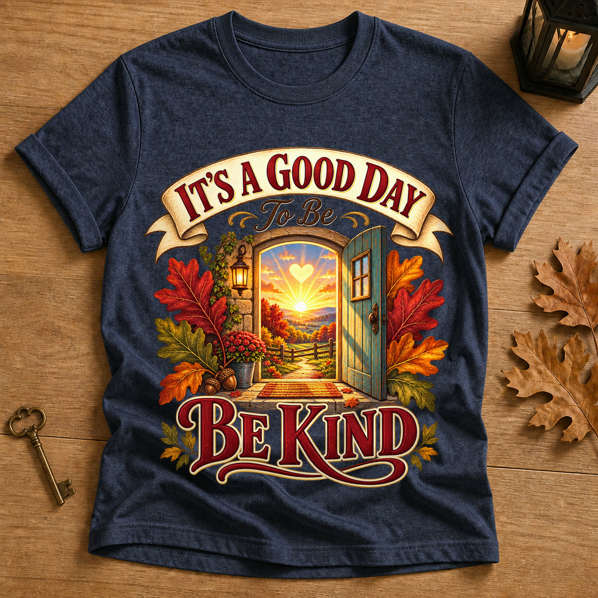 Good Day Be Kind T-shirt - Heather Navy - Brooke & Belle