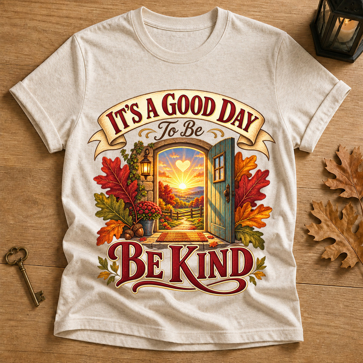 Good Day Be Kind T-shirt - Heather Oatmeal - Brooke & Belle