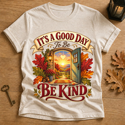 Good Day Be Kind T-shirt - Heather Oatmeal - Brooke & Belle