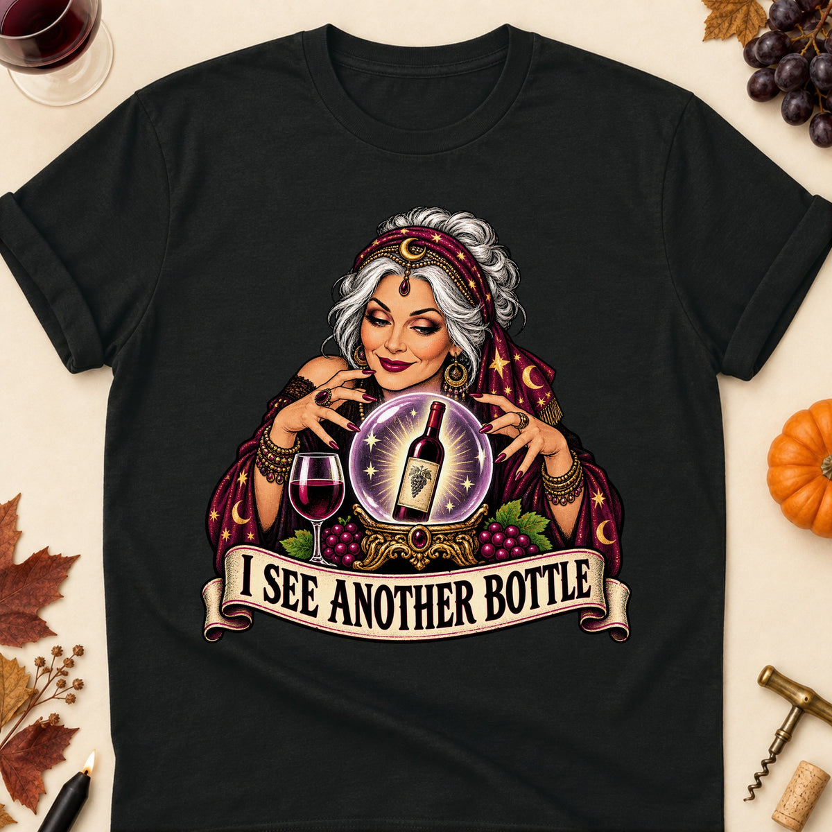 I See Another Bottle Colored Print T-Shirt - Black - Brooke & Belle