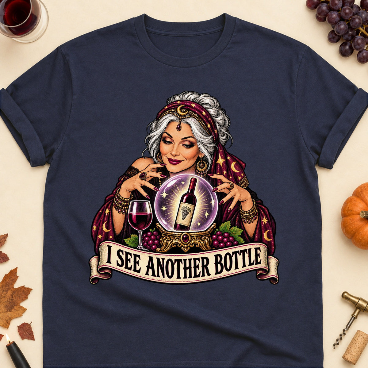 I See Another Bottle Colored Print T-Shirt - Navy - Brooke & Belle