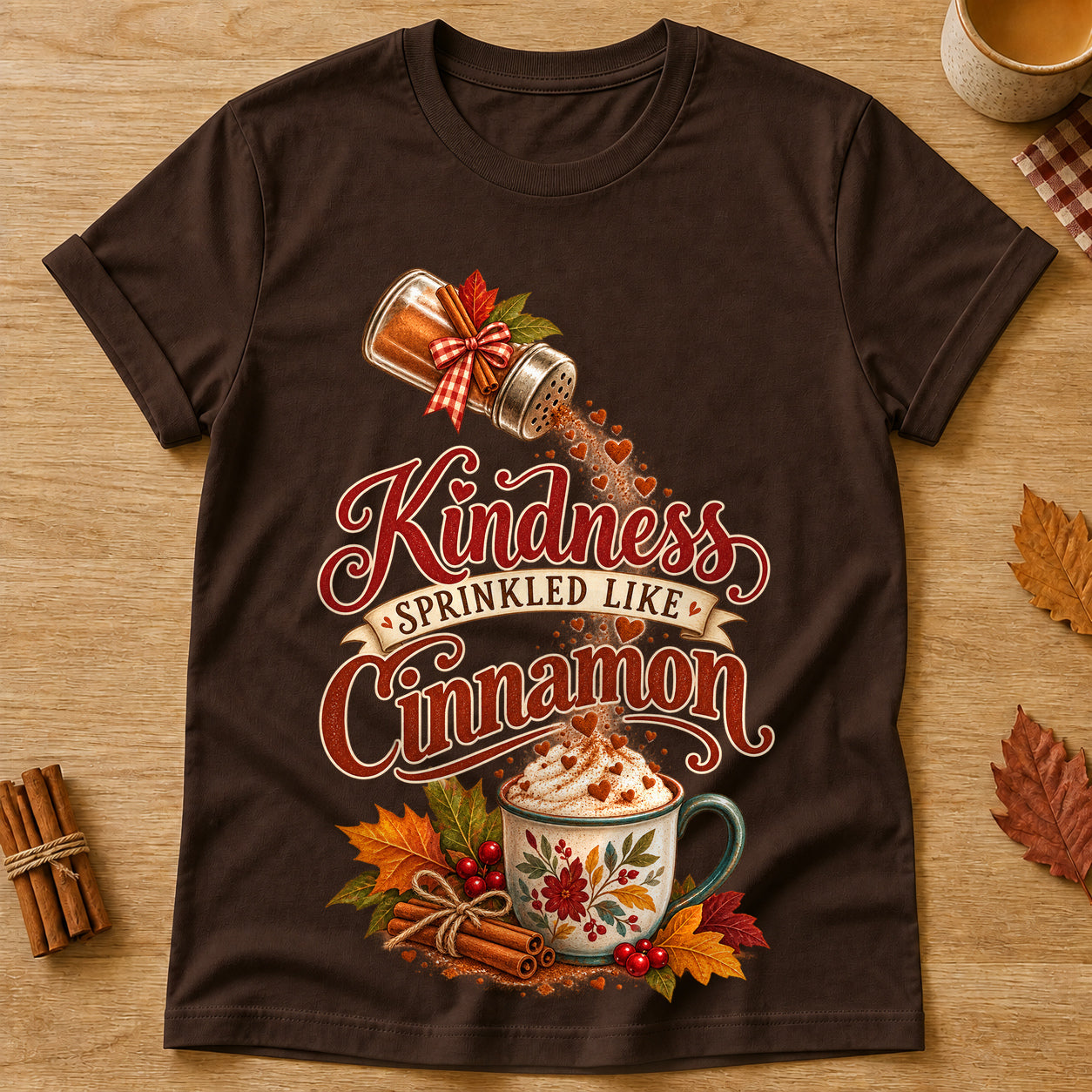 Kindness Cinnamon T-shirt - Dark Chocolate - Brooke & Belle