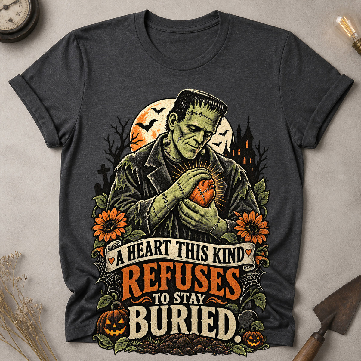 Refuses To Stay Buried T-shirt - Dark Heather - Brooke & Belle