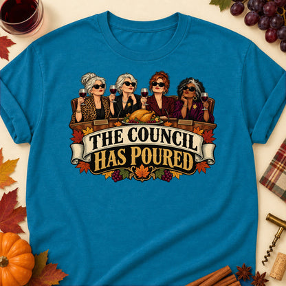 The Council Has Poured Colored Print T-Shirt - Antique Sapphire - Brooke & Belle