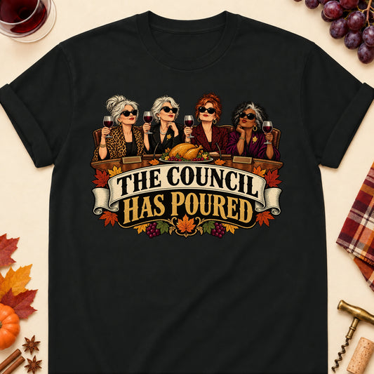 The Council Has Poured Colored Print T-Shirt - Black - Brooke & Belle