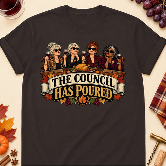 The Council Has Poured Colored Print T-Shirt - Dark Chocolate - Brooke & Belle
