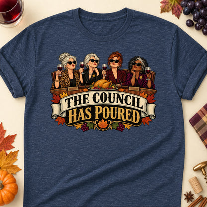 The Council Has Poured Colored Print T-Shirt - Heather Navy - Brooke & Belle