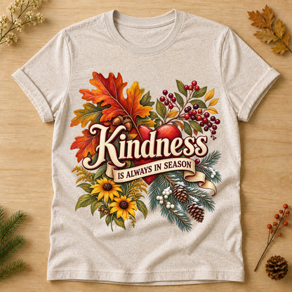 Kindness Always In Season T-shirt - Heather Oatmeal - Brooke & Belle