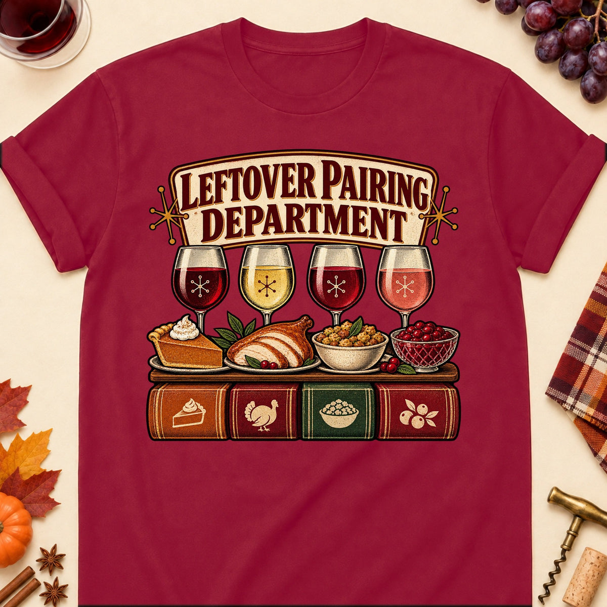 Leftover Pairing Department Colored Print T-Shirt - Cardinal Red - Brooke & Belle