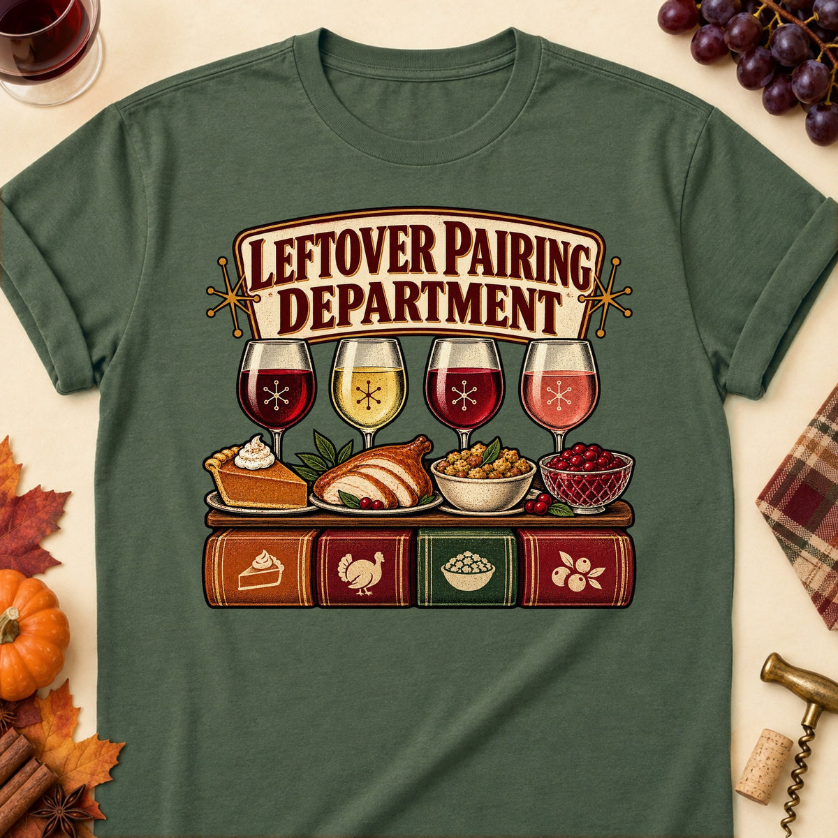 Leftover Pairing Department Colored Print T-Shirt - Military Green - Brooke & Belle