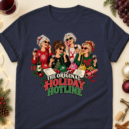 The Original Holiday Hotline Colored Print T-Shirt - Navy - Brooke & Belle