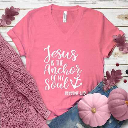 Jesus is the Anchor of My Soul V-Neck Pink Edition