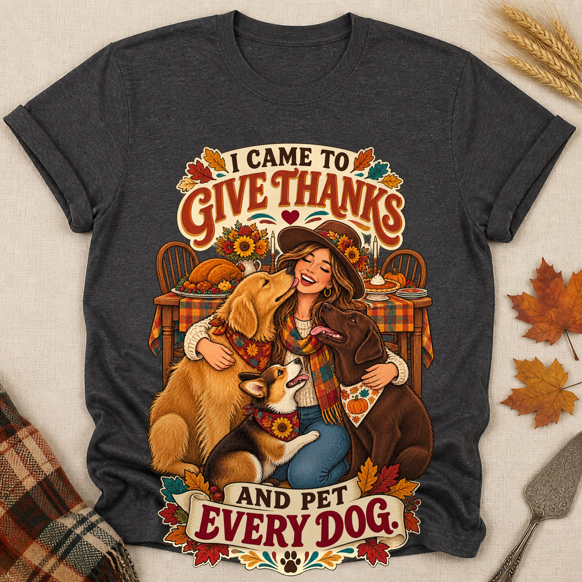 Pet Every Dog T-shirt - Dark Heather - Brooke & Belle