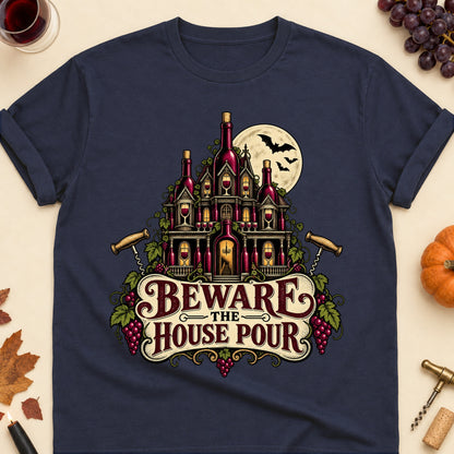 Beware The House Pour Colored Print T-Shirt - Navy - Brooke & Belle