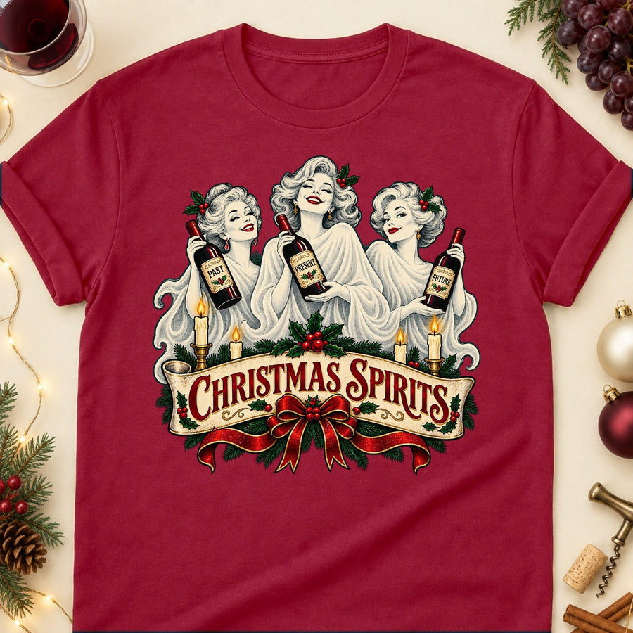 Christmas Spirits Colored Print T-Shirt