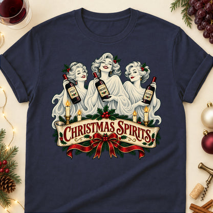 Christmas Spirits Colored Print T-Shirt - Navy - Brooke & Belle