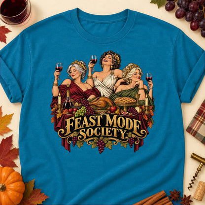 Feast Mode Society Colored Print T-Shirt - Antique Sapphire - Brooke & Belle