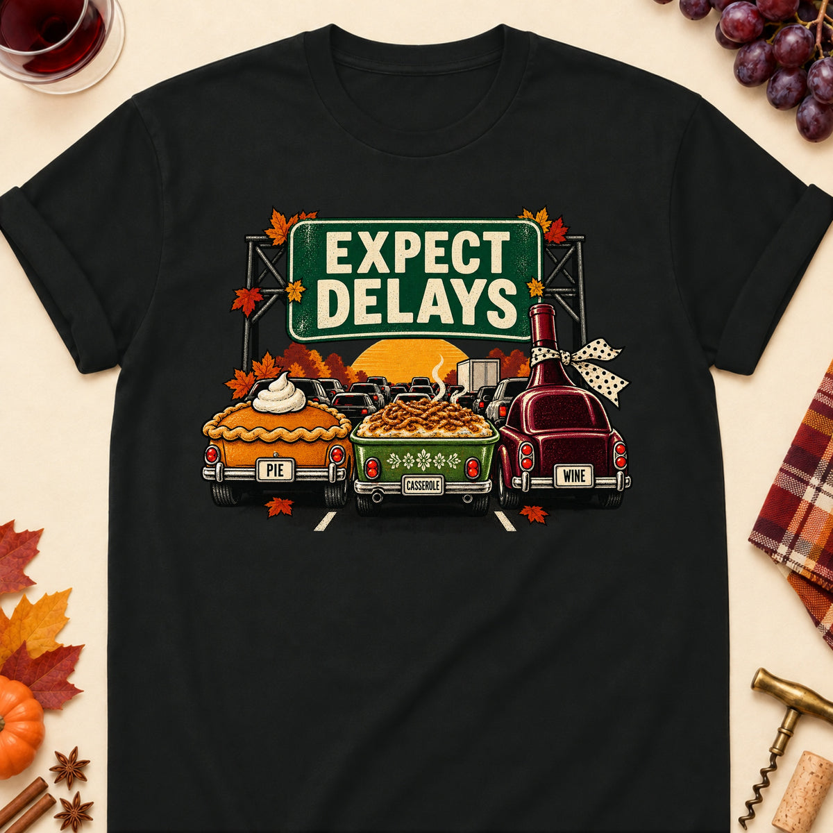 Expect Delays Colored Print T-Shirt - Black - Brooke & Belle