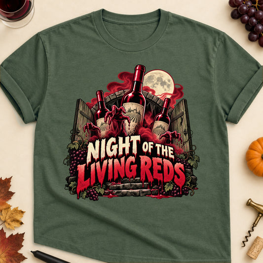 Night Of The Living Reds Colored Print T-Shirt - Military Green - Brooke & Belle