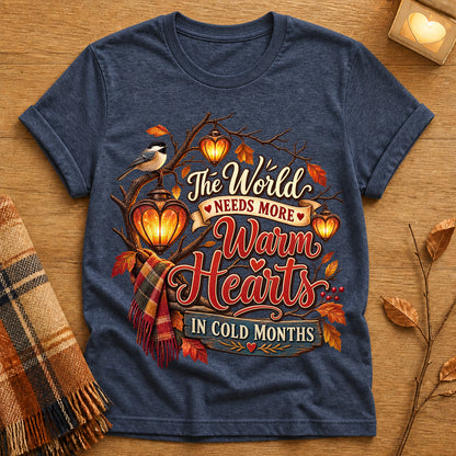 Warm Hearts Cold Months T-shirt - Heather Navy - Brooke & Belle