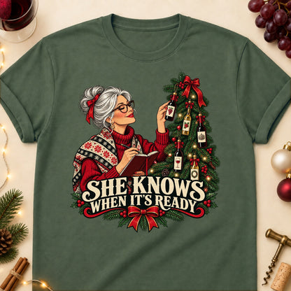 She Knows When It's Ready Colored Print T-Shirt - Military Green - Brooke & Belle