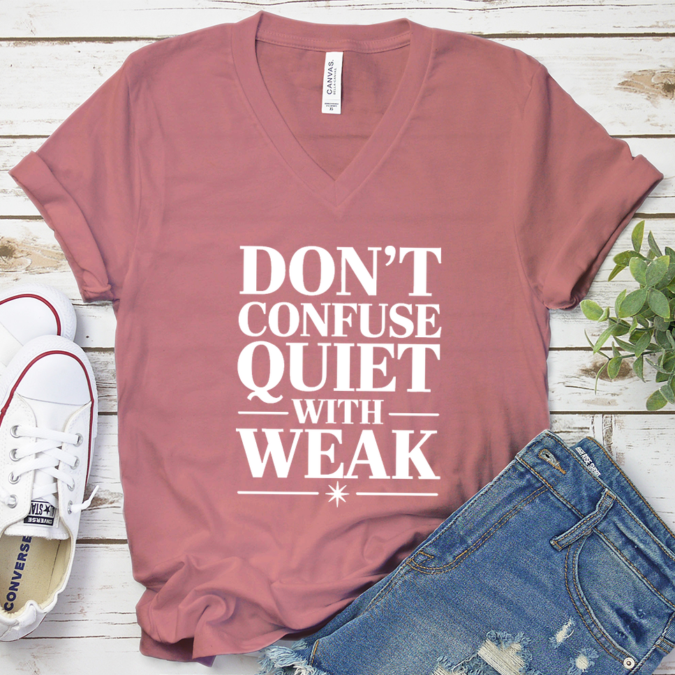 Don't Confuse Quiet With Weak V-Neck - Mauve - Brooke & Belle