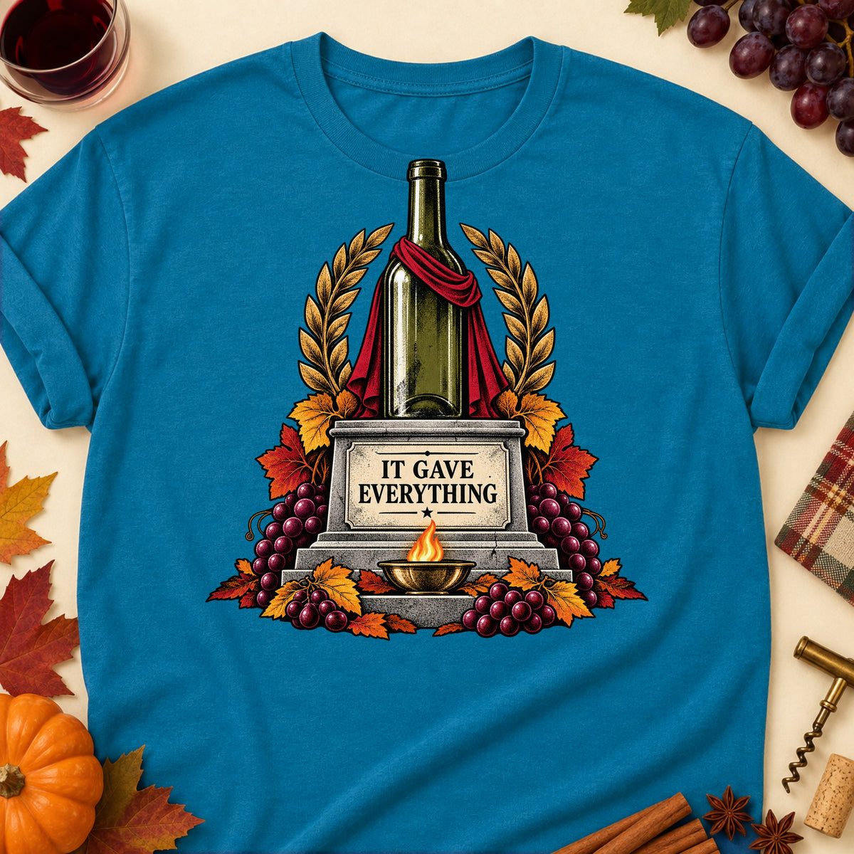 It Gave Everything Colored Print T-Shirt - Antique Sapphire - Brooke & Belle