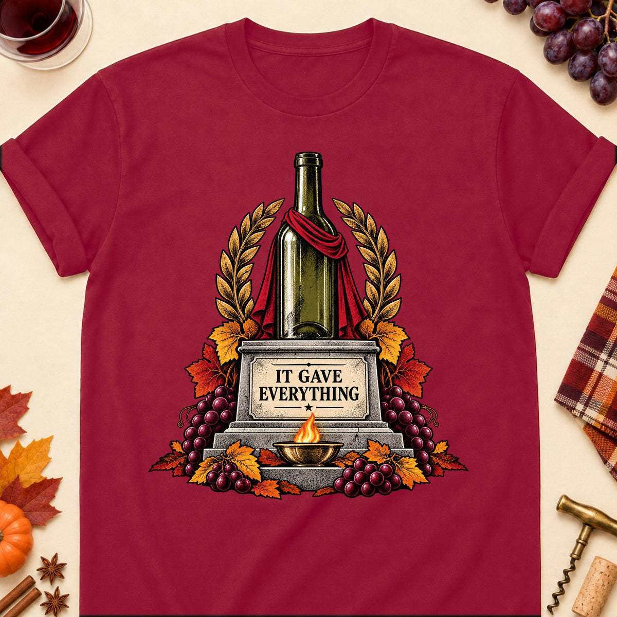 It Gave Everything Colored Print T-Shirt - Cardinal Red - Brooke & Belle