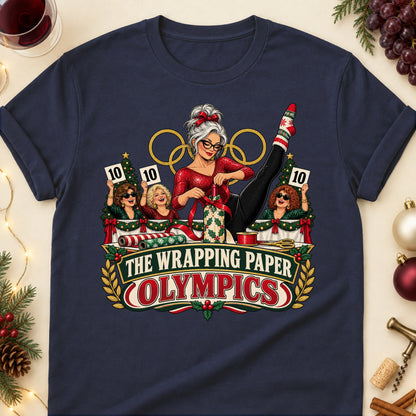 The Wrapping Paper Olympics Colored Print T-Shirt - Navy - Brooke & Belle
