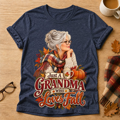 Grandma Loves Fall T-shirt - Heather Navy - Brooke & Belle
