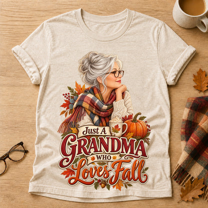 Grandma Loves Fall T-shirt - Heather Oatmeal - Brooke & Belle