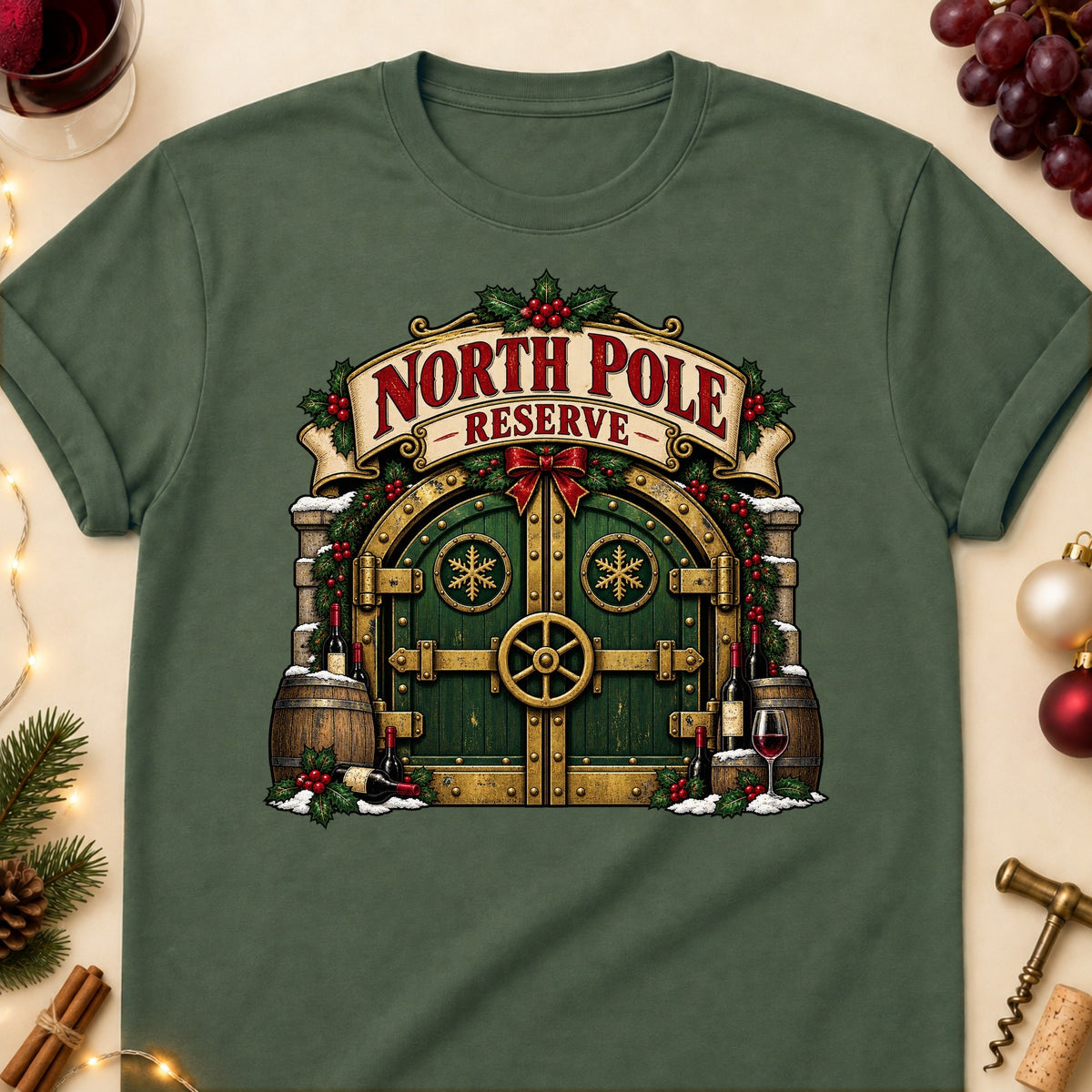North Pole Reserve Colored Print T-Shirt - Military Green - Brooke & Belle